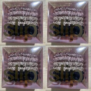4x - Slip Silk Hair Ties in Black, Pink, and Caramel